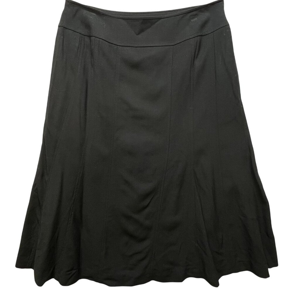 Jones New York Women's Wool Blend A-Line Skirt Side Zip Stretch Size 8 Black